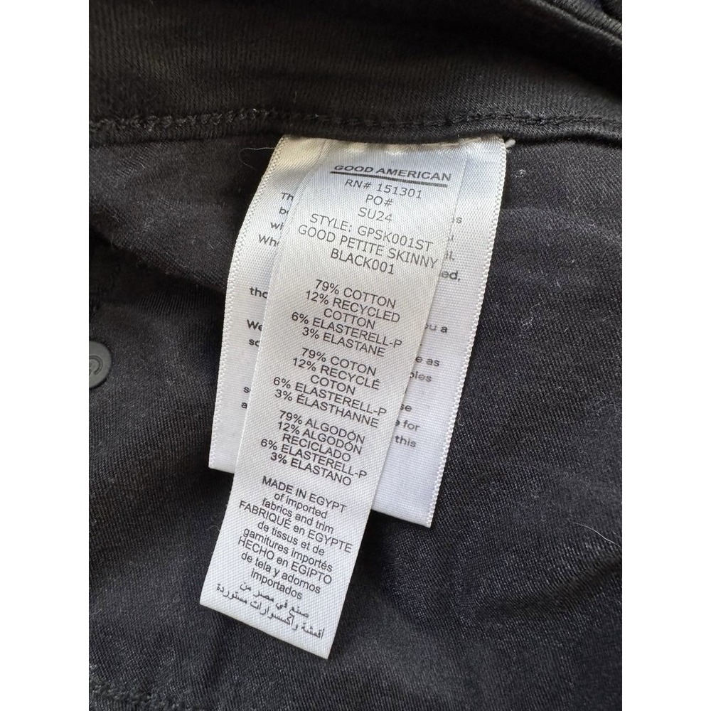 Good American Good Petite Skinny Jeans Women's 18 Black High Rise Stretch Ankle - Picture 4 of 4